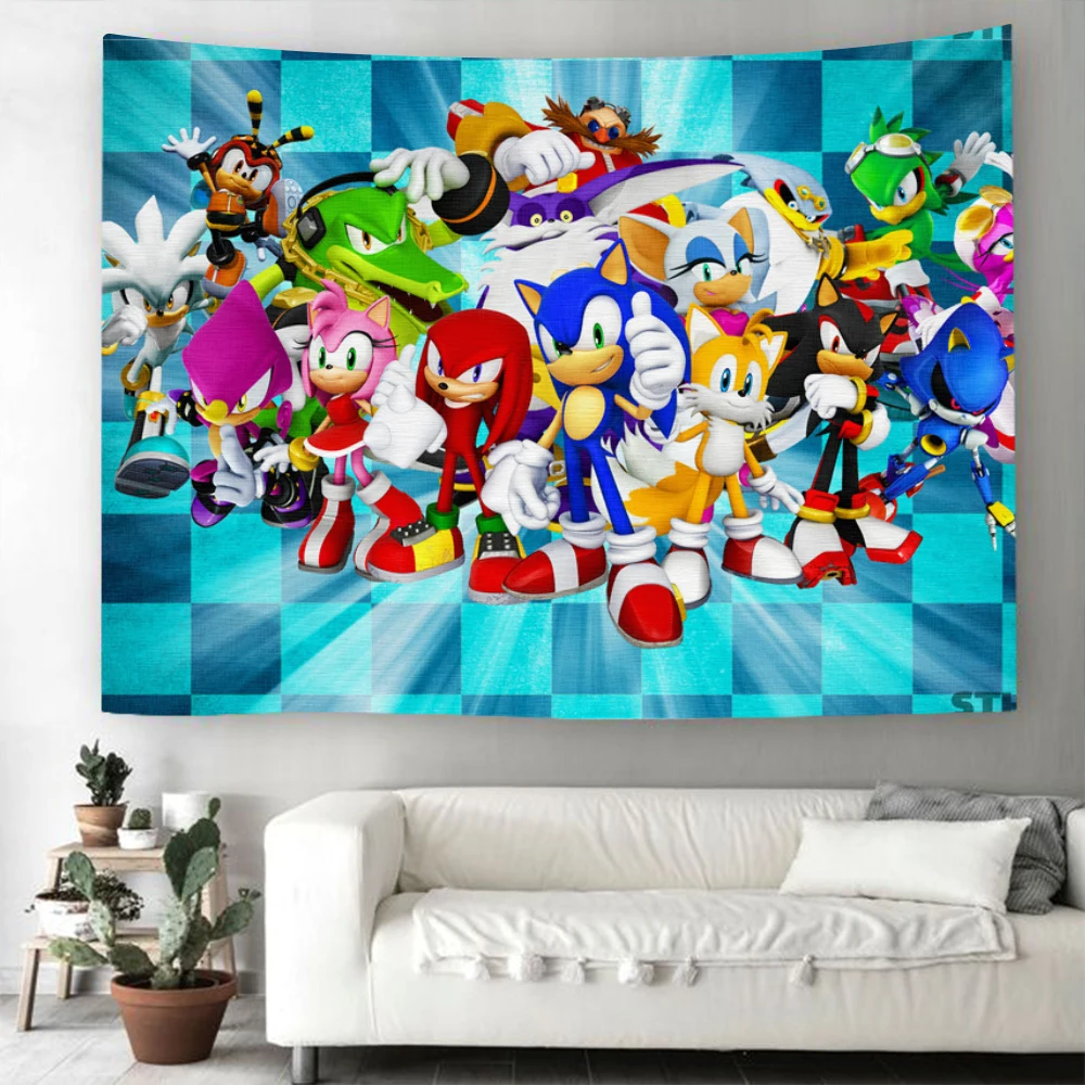 

Sonic The Hedgehog Tapestry Mandala Wall Hanging Wall Tapestry Psychedelic Farmhouse Decor Dorm Room Wall Carpet Wall Blanket