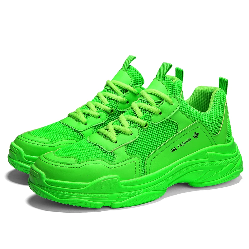 Мужская дышащая удобная повседневная обувь унисекс; модная мужская обувь; мужские кроссовки на шнуровке; zapatillas deportiva; Размеры 35-45 - Цвет: Green