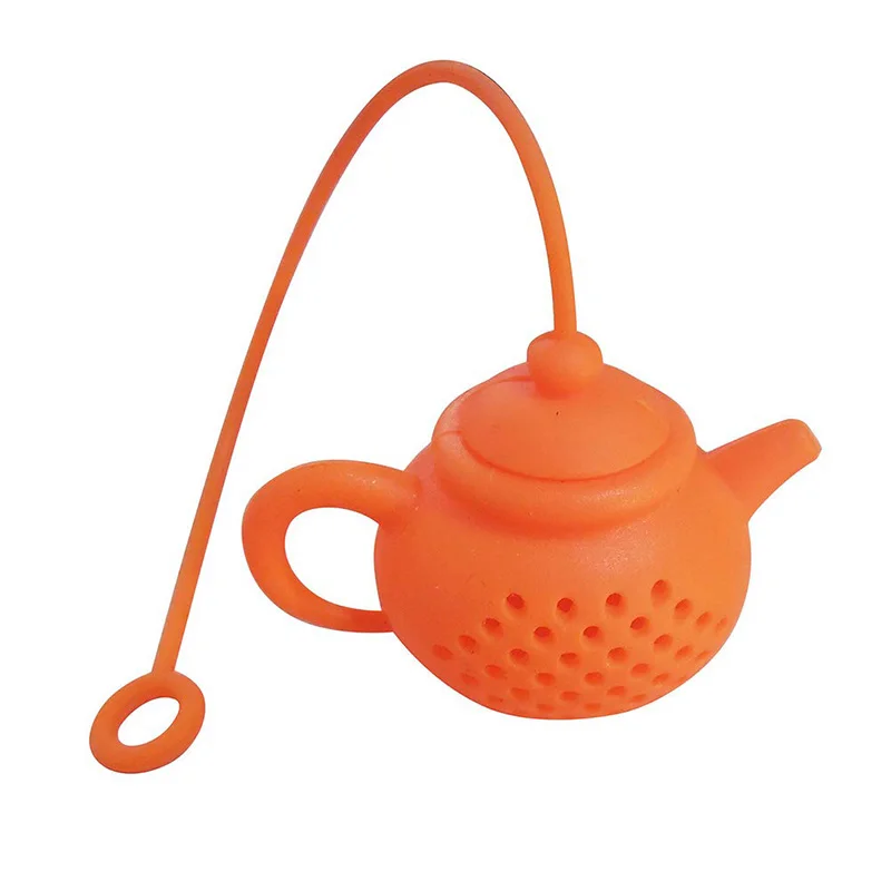 TEENRA форменный чайник для заварки чая фильтр силиконовый пакетик для чая травяной фильтр листовой диффузор чайный горшок аксессуары кухонные инструменты - Цвет: Orange