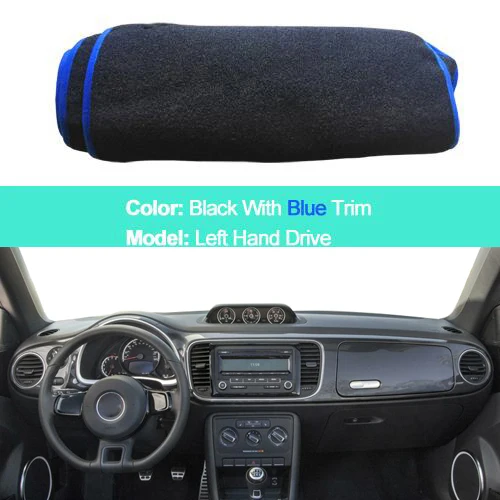LHD Blue 2 LayerCar приборная панель Крышка приборной панели коврик ковер для Фольксваген beetle 2013- Зонт приборная панель крышка авто защита от солнца коврик - Название цвета: LHD Blue