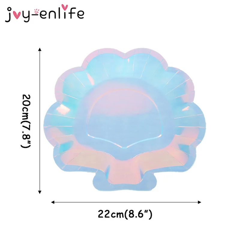 6 шт. Переливающаяся сверкающая оболочка бумажные тарелки для вечеринок посуда Русалочка тематическая вечеринка Детская Игрушка В ванную принадлежности для свадебной вечеринки
