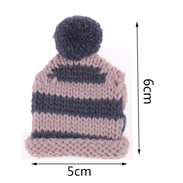 1/2/10pcs Random Knitted Hat Cute Doll Cap Fashion Colourful Headwear Accessories Mini Decorative Christmas Hat Scarf Towel one size