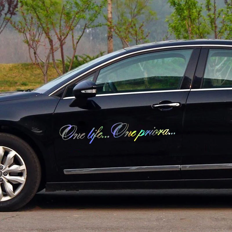 

Car Sticker Vinyl 60*10.4cm one life one priora Stickers and Decals Motorcycle Accessories Stickers On Car Styling Creative