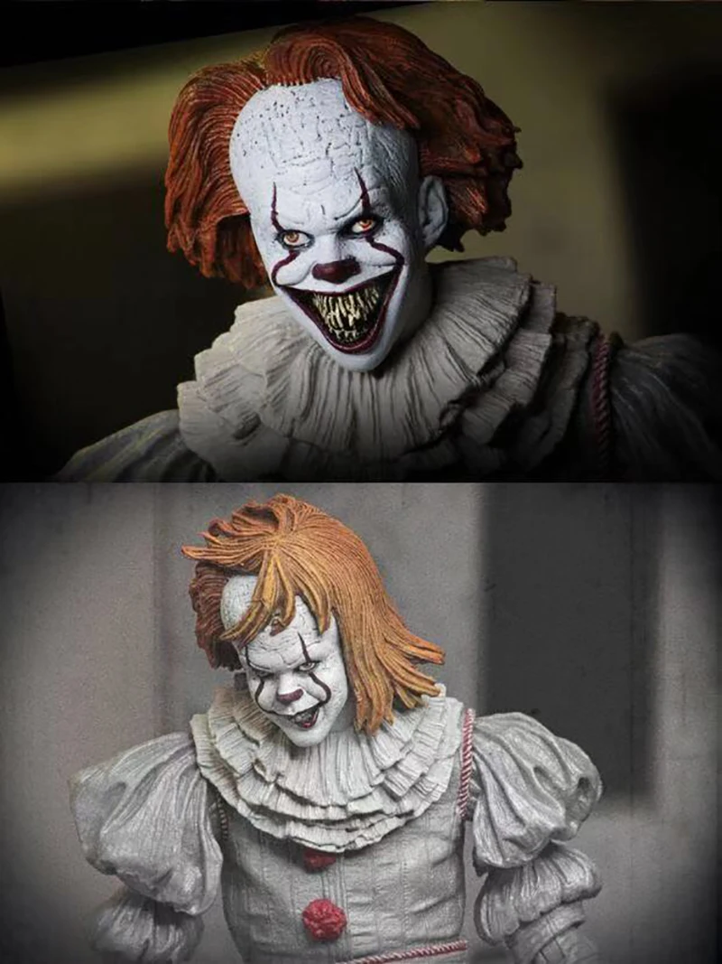 6 Type With LED Original NECA Stephen King's Iron It Pennywise Horror Action Figure Toy Doll Christmas Gift