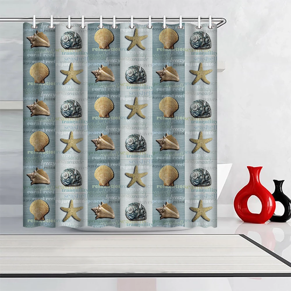 Морская звезда занавеска для душа Береговая тема Приморский рисунок