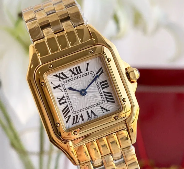 Новые часы Santos с датой, японские кварцевые наручные часы panthere, часы для женщин и мужчин, пара спортивных часов с синим контактом, часы с римским циферблатом из нержавеющей стали