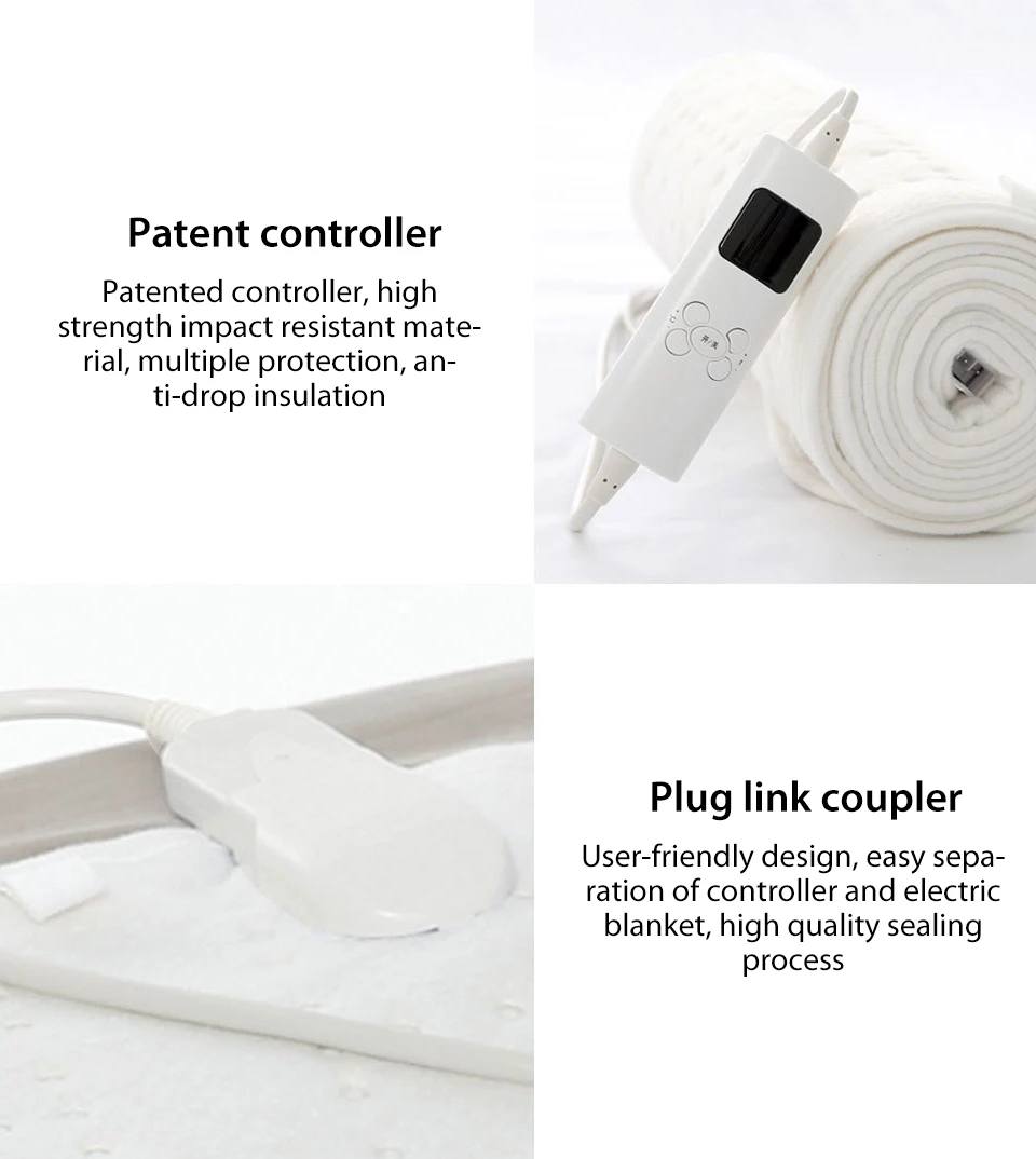 xiaomi youpin smart removing mites Electric blanket safety timing Intelligent temperature control Convenient washing for winter (13)