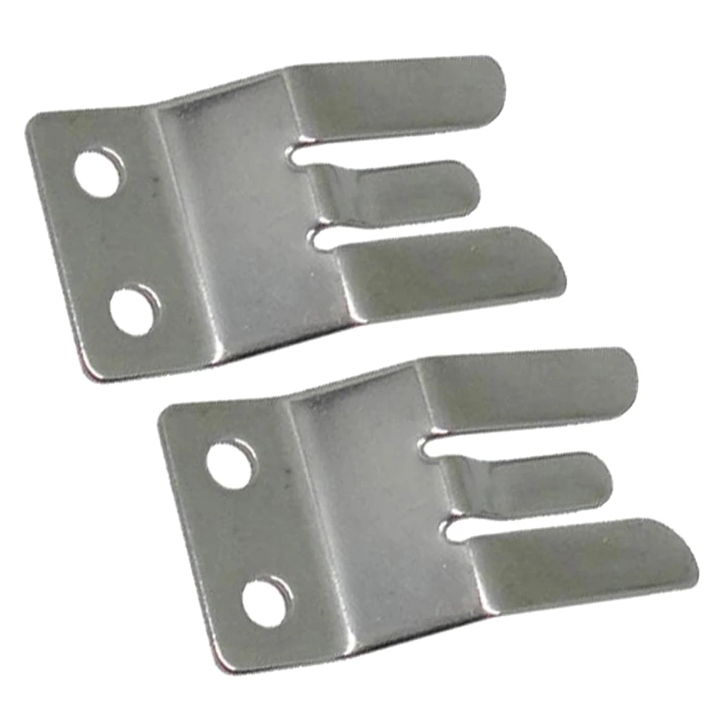 2 x Stainless Steel One-Piece Microphone Clip Hailers VHF CB Radio Mic Clamp