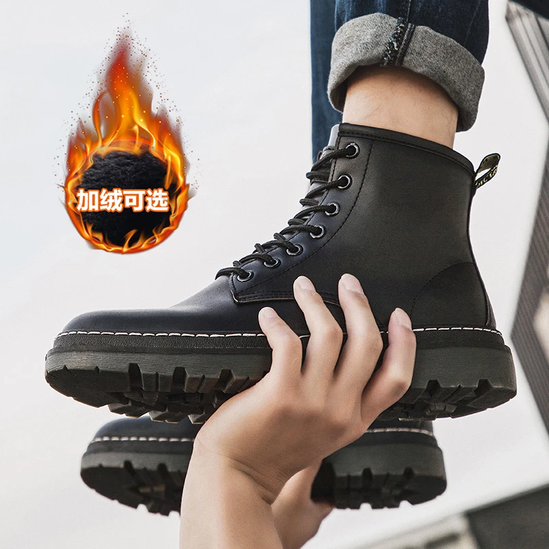 Модные зимние мужские ботинки из хлопка Повседневные Bota Coturnos Masculino Мужские
