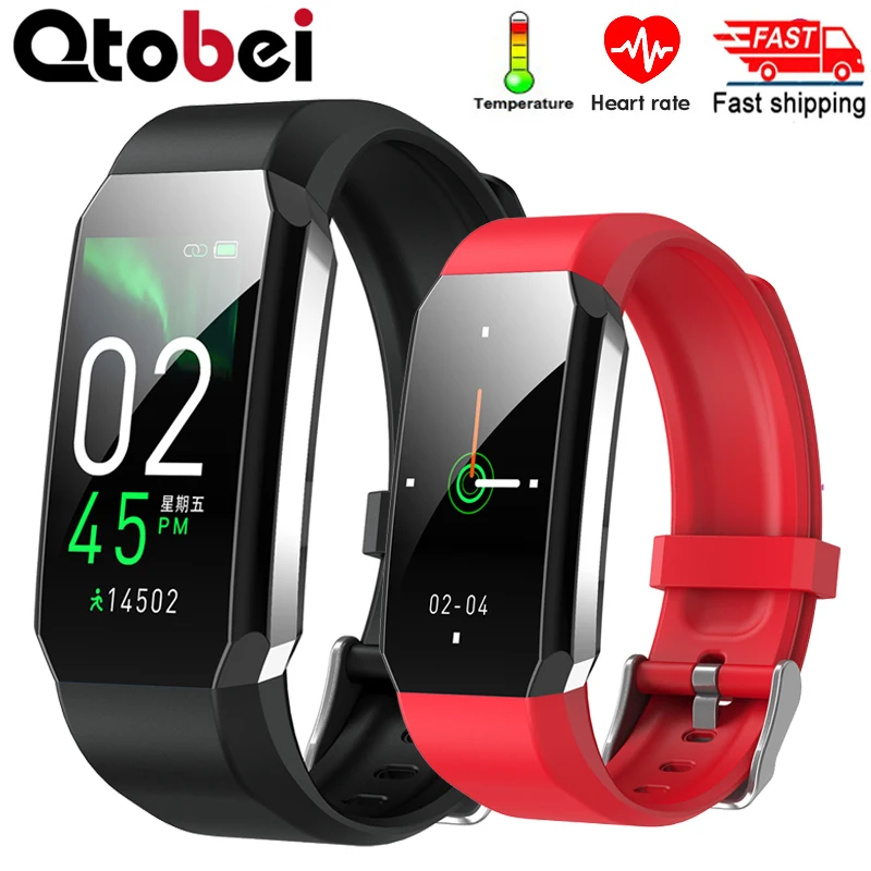 

Fitness Bracelet Body Thermometer IP67 Waterproof Smart Bracelet Fitness Tracker Heart Rate Monitor Smart Band Watch Men Women