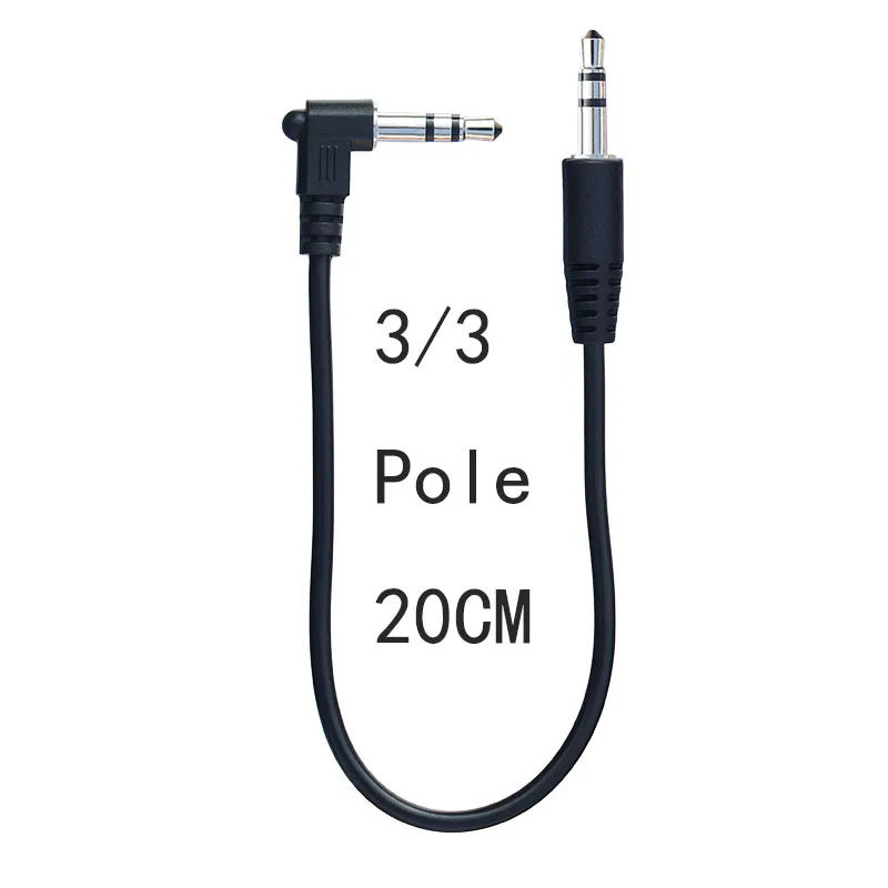 3.5mm Male to Male Stero Audio Cable 15cm 20cm 30cm Short 90 Degree Angled 3 Pole Car AUX MP3/MP4 Audio Cable