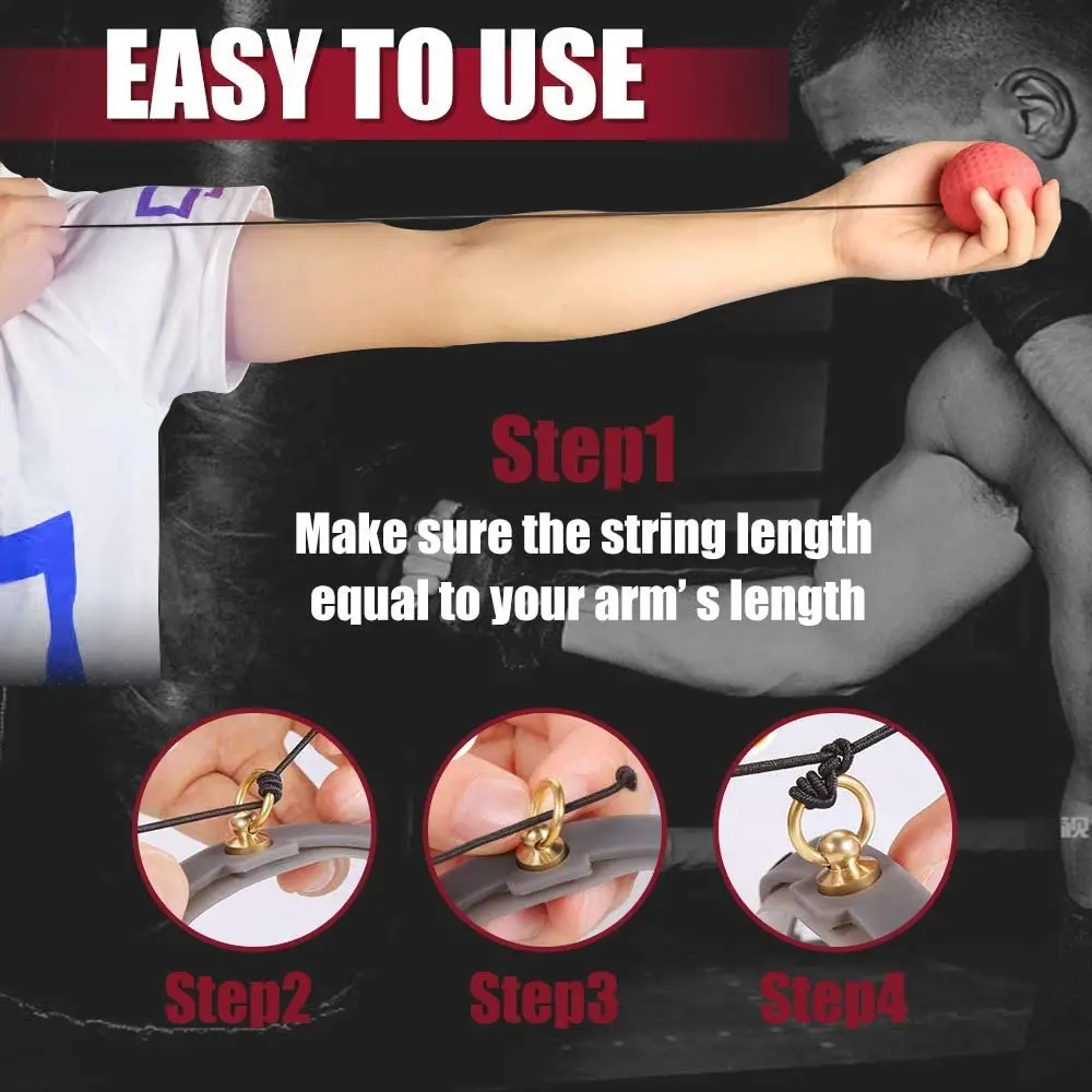 Boxing Reflex Ball Set 4 2 Difficulty Level with Silicone Headband for MMA Punching Speed Fight Skill Ball Reaction Agility head mounted speed ball boxing speed ball boxing reaction ball