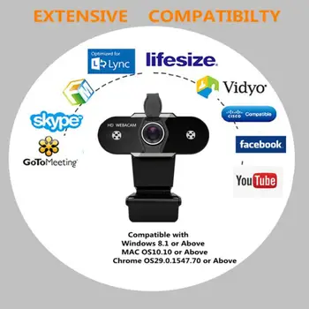 

Auto Focus 2K/1080P/720P HD Webcam With Microphone And Privacy Cover Webcam Noise Reduction High-Definition USB Webcam Camera