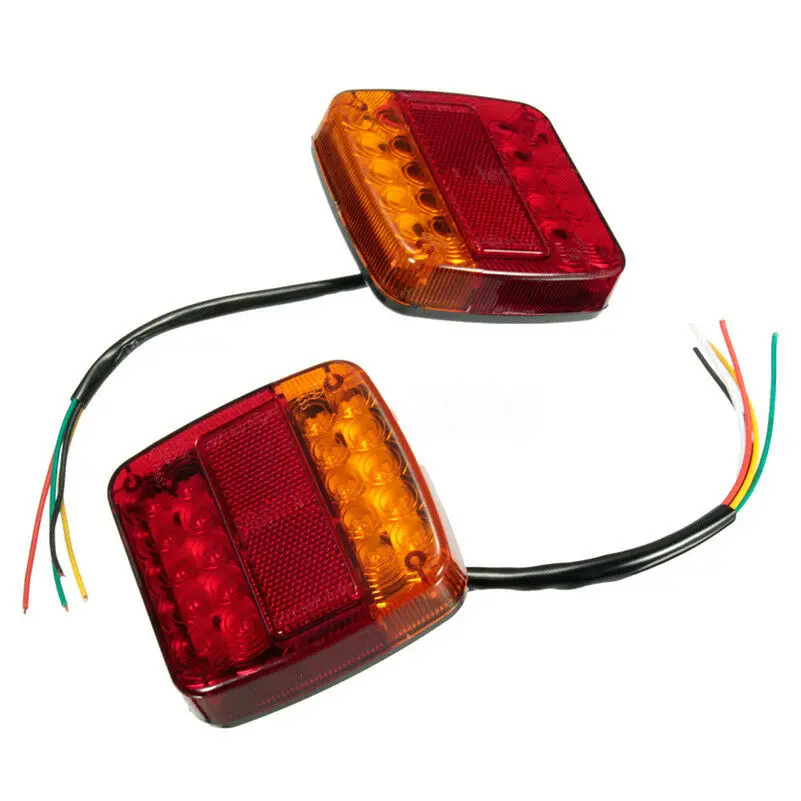 2 шт. 26LED прицеп Грузовик Караван задний светильник указатель поворота Стоп-сигнал номерной знак светильник задний красный/янтарный/белый
