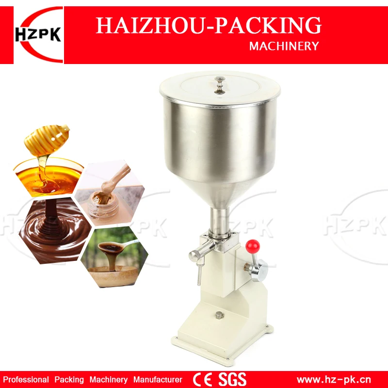 HZPK ручная машина для наполнения под давлением простая в эксплуатации паста для наполнения пищевых продуктов жидкий наполнитель для меда упаковочная машина 5-50 мл