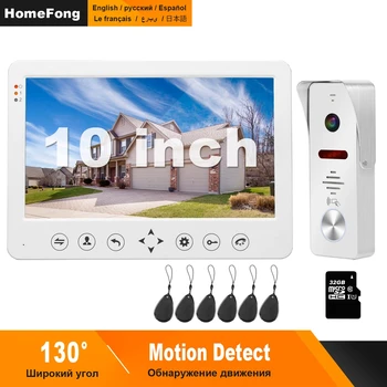 

HomeFong Video Door Phone Wired Video Intercom for Home 10 inch Monitor Doorbell Camera Support Motion Detect Record/CCTV Camera