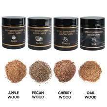 BBQ Wood Chips for Smoking Cooking Apple Cherry Walnut Sawdust 80g Wood Chips for Smoking Gun Cold Smoker Generator Barbecue