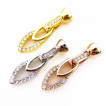 

Copper Clasps 18K Gold plated DIY Pearls Jewelry Fittings Fastener Connector Clasps For DIY Gems Pearls Necklace Bracelet Clasp