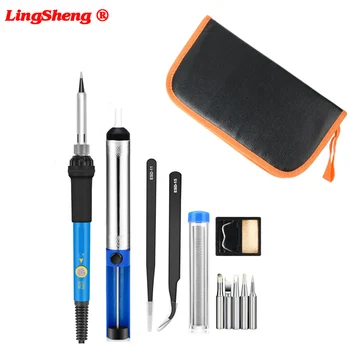 

Electric Soldering Iron 60W 110V/220V EU US Adjustable Temperature Welding Soldering Iron+5pc Iron Tips kit Welding Tools
