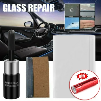 

Automotive Window Glass Crack Chip Damage Repair Fluid Cured Film Tool Kit Practical Car Exterior Accessory