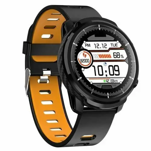 Silicone Orange L3 круглый экран Смарт-часы IP68 Водонепроницаемый Полный сенсорный экран smartwatch сердечного ритма шагомер смарт-трекер активности - Цвет: Silicone Orange