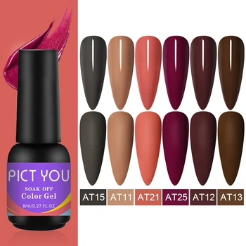 

PICT YOU 8ml Red Series Nail Gel Polish Colorful Soak Off UV Gel Polish DIY UV Led Long Lasting Gel Varnish
