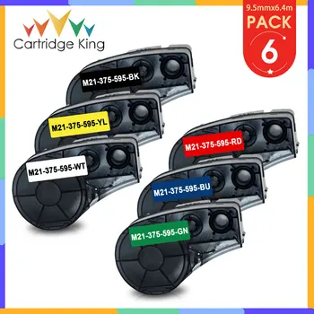 

6PK Mixed Color M21-375-595 Vinyl Label Tape Compatible for Brady BMP21-PLUS BMP21-LAB IDPAL Label Printer 9.5mm*6.4m LabelMaker