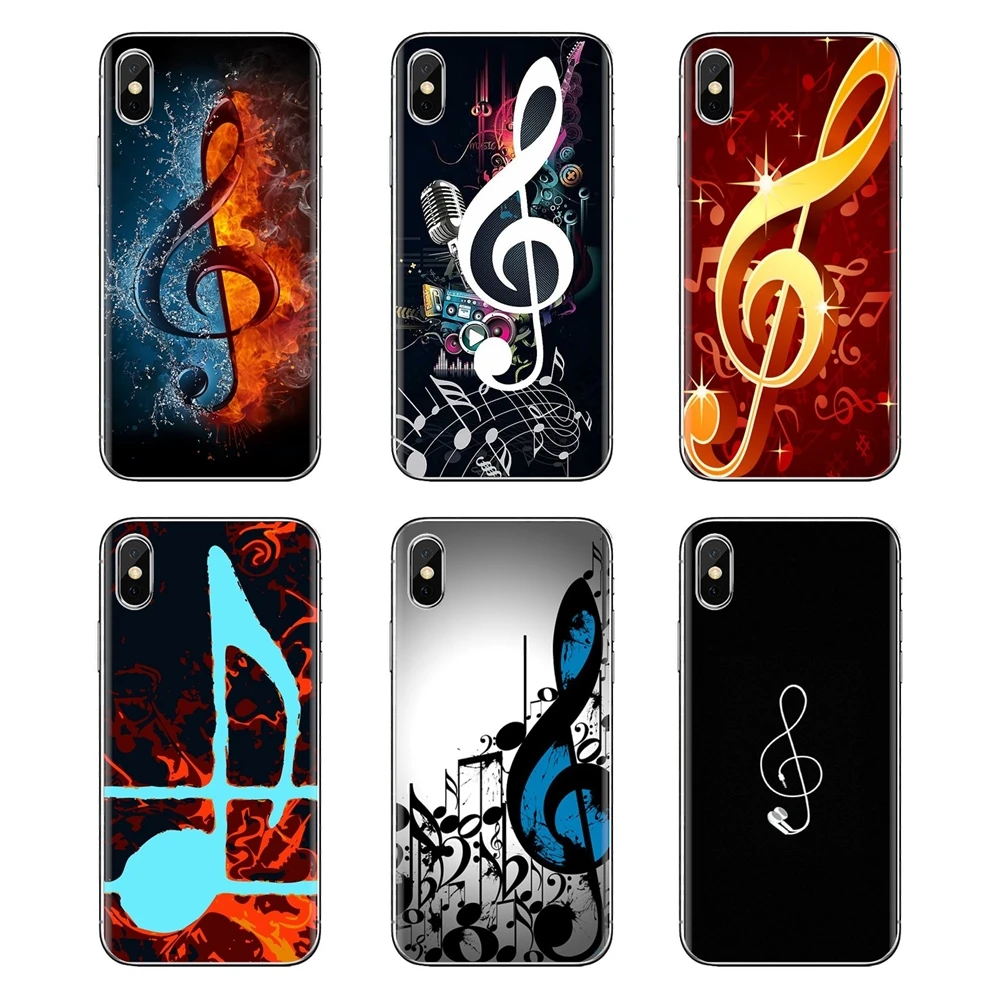 music note Sound logo Transparent Soft Shell Covers For Samsung Galaxy A3 A5 A7 A9 A8 Star A6 Plus 2018 2015 2016 2017 |