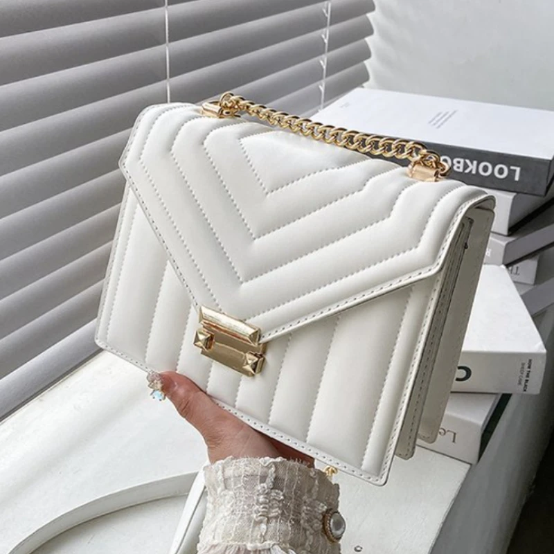 Bolso cruzado de Color caramelo con escote en V para mujer, bandolera A la moda, bolso de hombro femenino, con asa, 2021