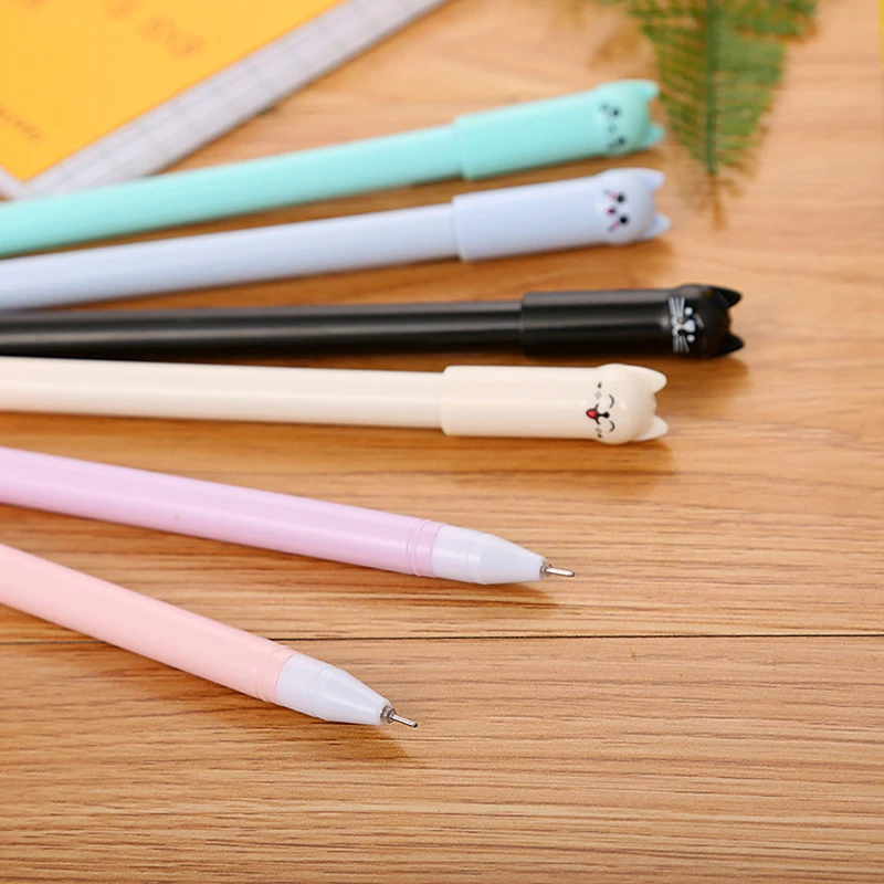 5Pcs/set Kawaii Cat Gel Pen 0.38mm Creative Cute Neutral Ink Pen Children Gift Writing Pen School office supplies stationery
