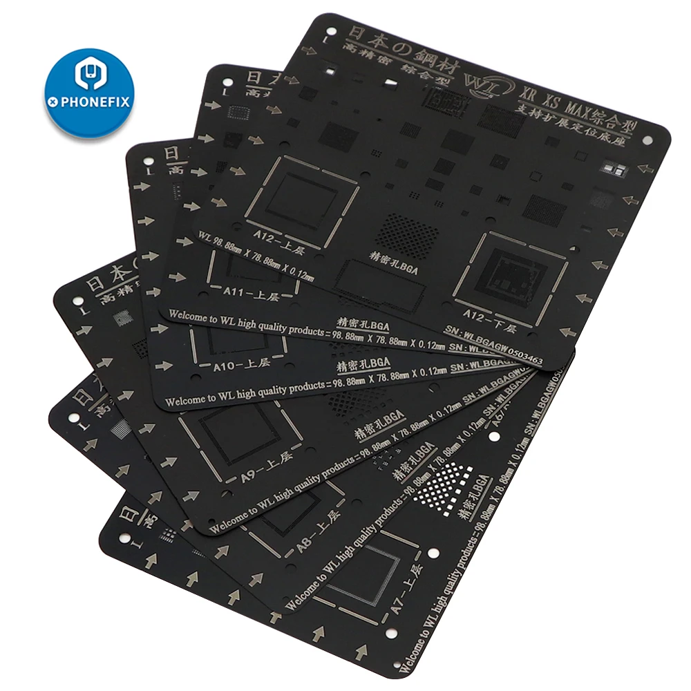 BGA Reballing Repair Net Stencil Heat Solder Kit for IPhone 5 to XS Max Chip 