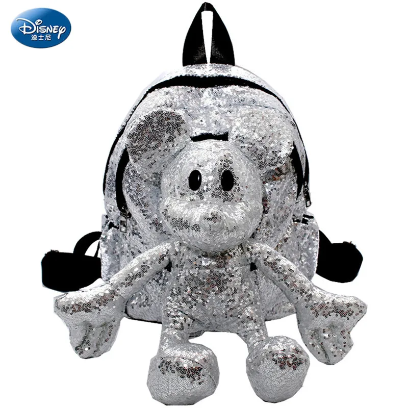 Disney модные повседневные женские рюкзаки мультфильм персонаж Микки кукла большой рюкзак школьный рюкзак студент тренд большой емкости сумка - Цвет: Белый