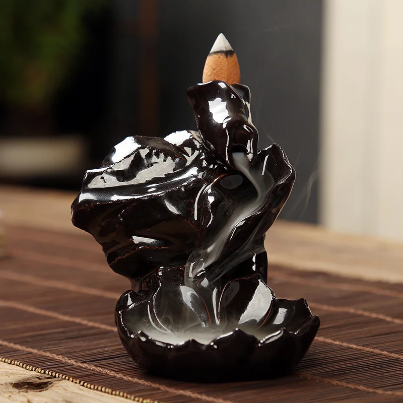 19 Style Creative Ceramic Incense Holder Portable Backflow Censer Aromatherpy Burner with Reflux Cones+ 10Pcs Incense