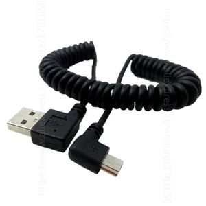 Image 2 - Spring Cable USB 2.0 Type A Right Angle Male to Mini USB 90 Degree Charge Data for tablet