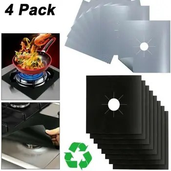 

Fast 4 Gas Range Stove Top Burner Protector Reusable Liner Clean Cook Non-stick Cover