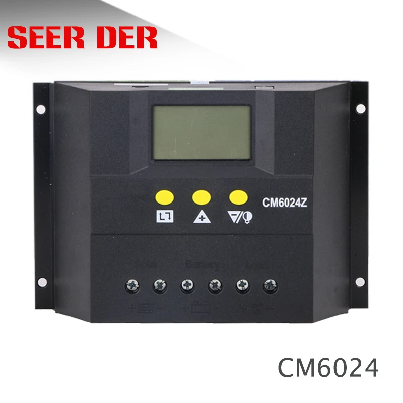 ЖК дисплей 12V/24V 40A 50A 60A солнечной заряд r PWM контроллер CM6024|Солнечные контроллеры| |