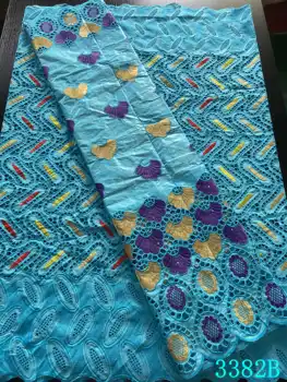 

2.5+2.5 yard Bazin Riche Swiss Voile Lace In Switzerland African Lace Fabric 2020 High Quality Lace Nigerian Lace Fabric YA3382B