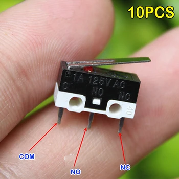 

10PCS AC 125V 110V 1A Mini Micro Limit Switch N/O N/C 3 Pins PCB Terminals Normally Open Closed Lever Action Push Microswitches