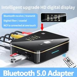 Bluetooth 5.0 receptor transmissor fm estéreo aux 3.5mm jack rca sem fio óptico handsfree chamada nfc bluetooth adaptador de áudio tv