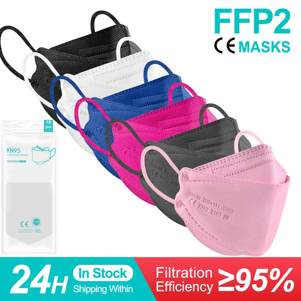 KN95 Fish Mask Mascarilla FPP2 Homologada España CE FFP2 Masks Reusable Respiratory Mask FPP2 Adult Protective ffp2mask Masque