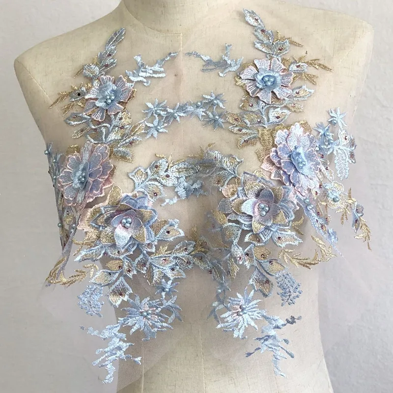 CABODYALS 2 pièce Bleu 3D Floral Paillettes Applique Broderie Dentelle Fleurs Sequin Tulle Patchs Ciel Perlé Bleue Brodé Coudre sur Appliques pour Couture de Mariage Robe Vêtements Vestes Décoration CABODYALS 2 pièce Bleu 3D Floral Paillettes Applique Broderie Dentelle Fleurs Sequin Tulle Patchs Ciel Perlé Bleue Brodé Coudre sur Appliques pour Couture de Mariage Robe Vêtements Vestes Décoration