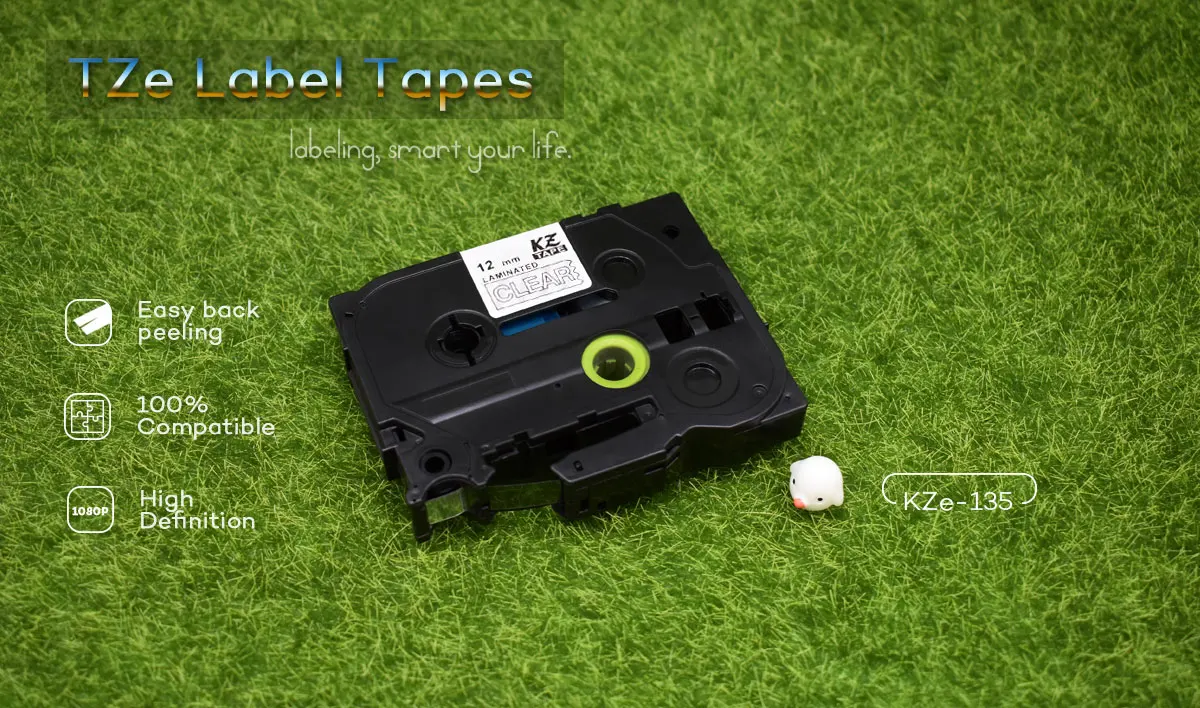 Description Picture 2 of itemLabel World Tze221 9mm Compatible laminated tze-221 Black on white Label Tape  tz-221 for brother p-touch 4 Units