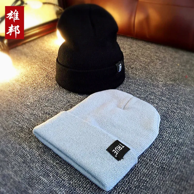 

Autumn And Winter Hot Selling Lettered Wool Cap Applique Fashion Winter Hat Women's Korean-style Knitted Hat