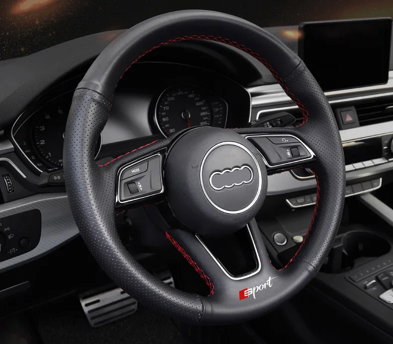 Lsrtw2017 кожаный чехол на руль автомобиля для Audi A4 A6 Q5 Q3 Q5 A3 A5 аксессуары для интерьера