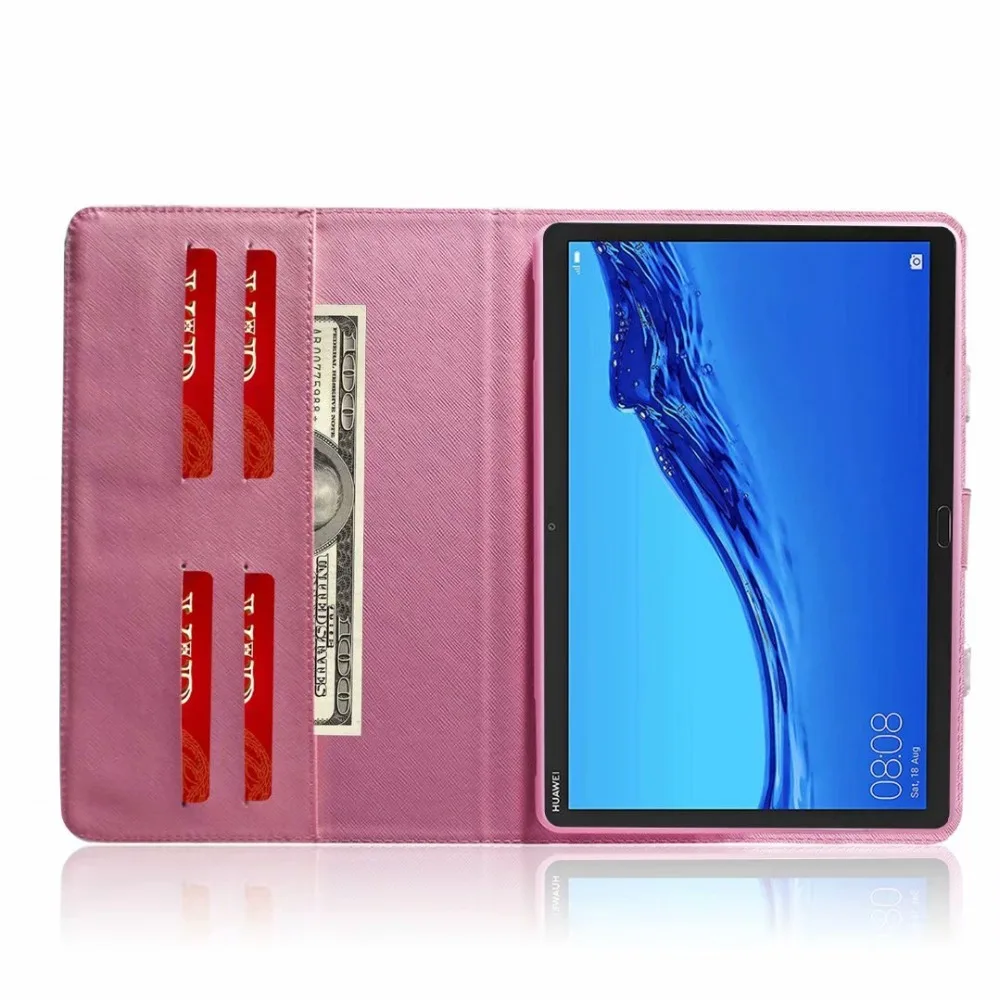 Чехол для планшета из цветной кожи, чехол для huawei Mediapad M5 Lite 10 BAH2-W19/L09/W09 10,1 дюймов, ручная подставка+ ручка