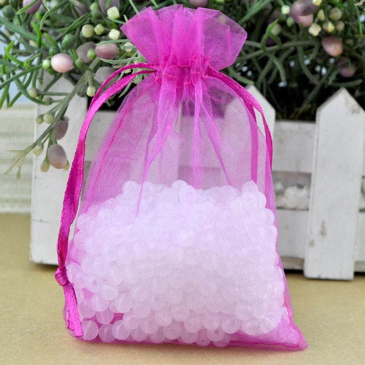 

100pcs/lot Hot Pink Organza Bags 30x40cm Wedding Favor Boutique Cosmetic Jewelry Packaging Bag Large Organza Drawstring Gift Bag