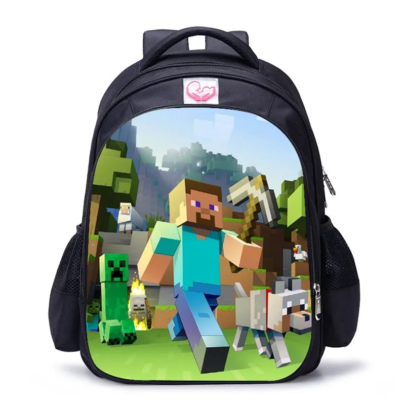 

16 Inch MineCraft Colorful Backpack Boy Cartoon School Bags Orthopedic Backpack School Bags for Boys and Girl Mochila Sac A Dos
