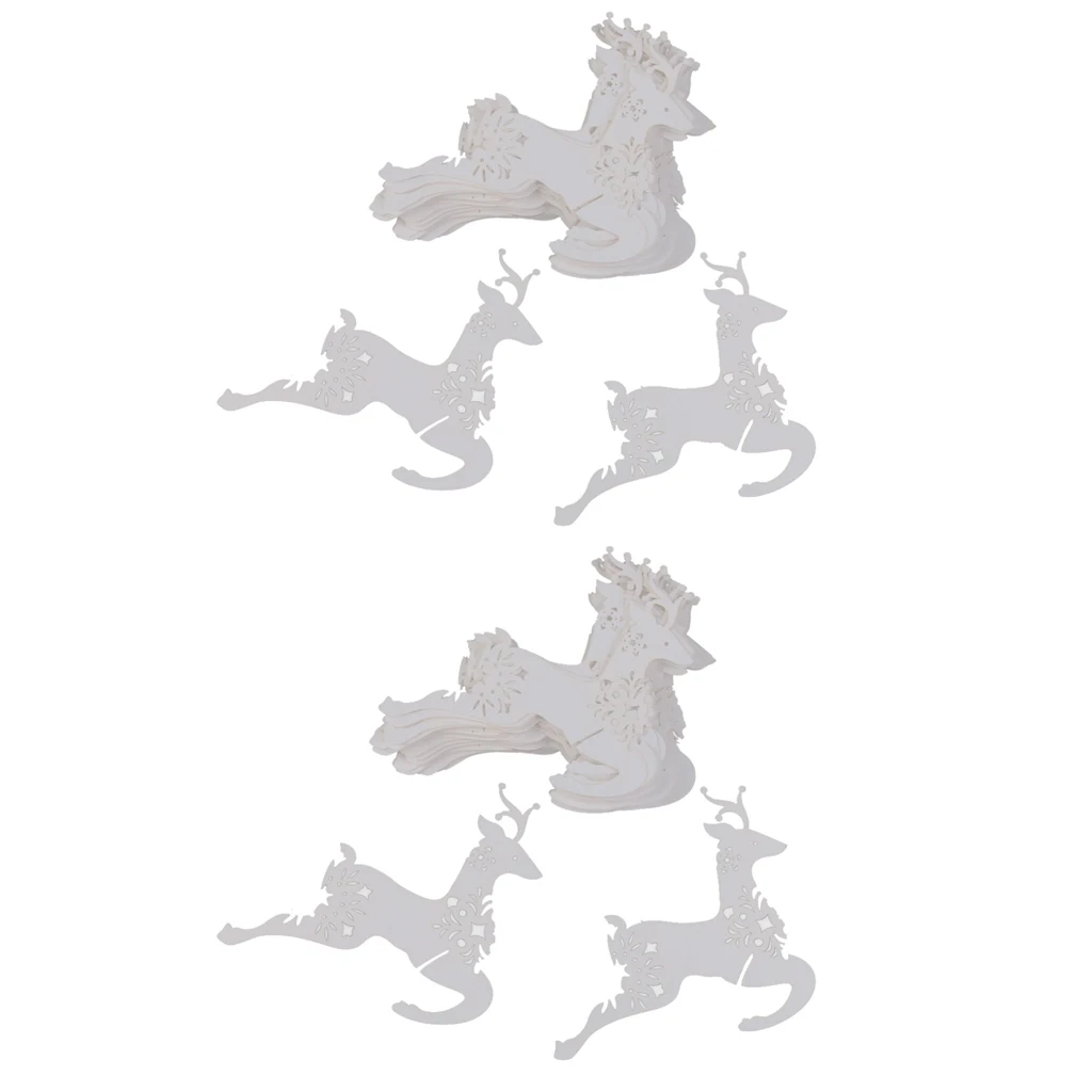 Stunning Reindeer Shape Glass Place Cards Wedding Birthday Party Ornaments White Pack Of 50PCS