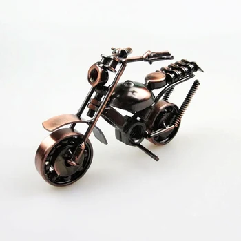 

Vintage 3D Toy Handmade Iron Make Simulation Motorbike Decoration Home Cafe Office Artwork Ornament Scrambling Motorcycle Model