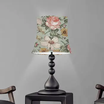 

Washable Lamp Cover Colorful Geranium Flower Lamp Shades Table Lamp Cylindrical Fabric Lampshade Nordic Style Modern Lamp Cover